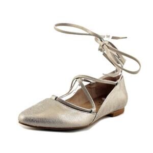 MTNG Monica Women's 39 US 8 Vimet Platino Ankle Wrap Flat Silver Flat